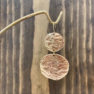NWT Gold Hammed Disc Statement Earrings